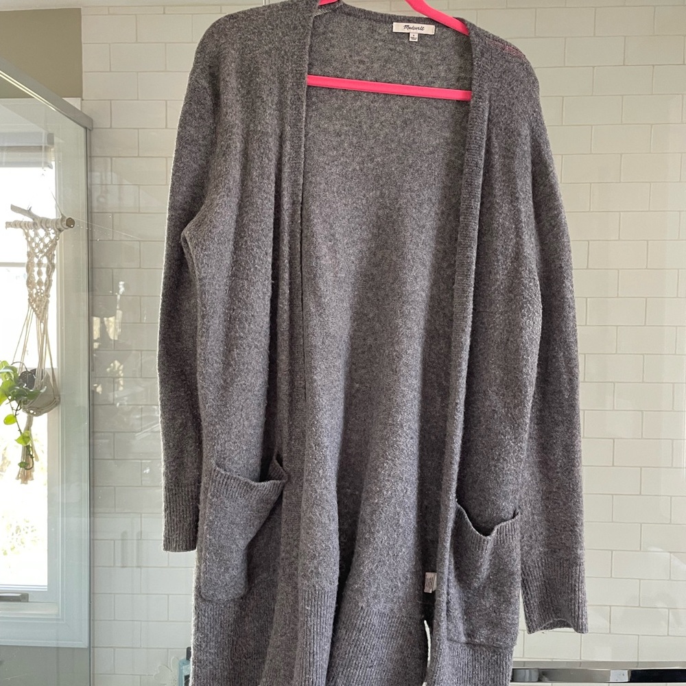 Madewell Kent Open Front Alpaca Wool Blend Cardigan - Picture 3 of 10